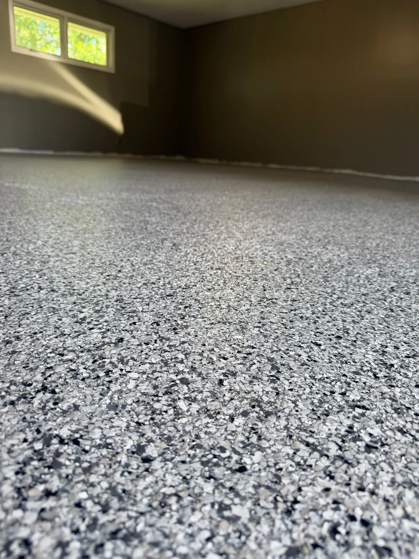 Flake epoxy basement floor by Westside Mogul Resin in Calgary