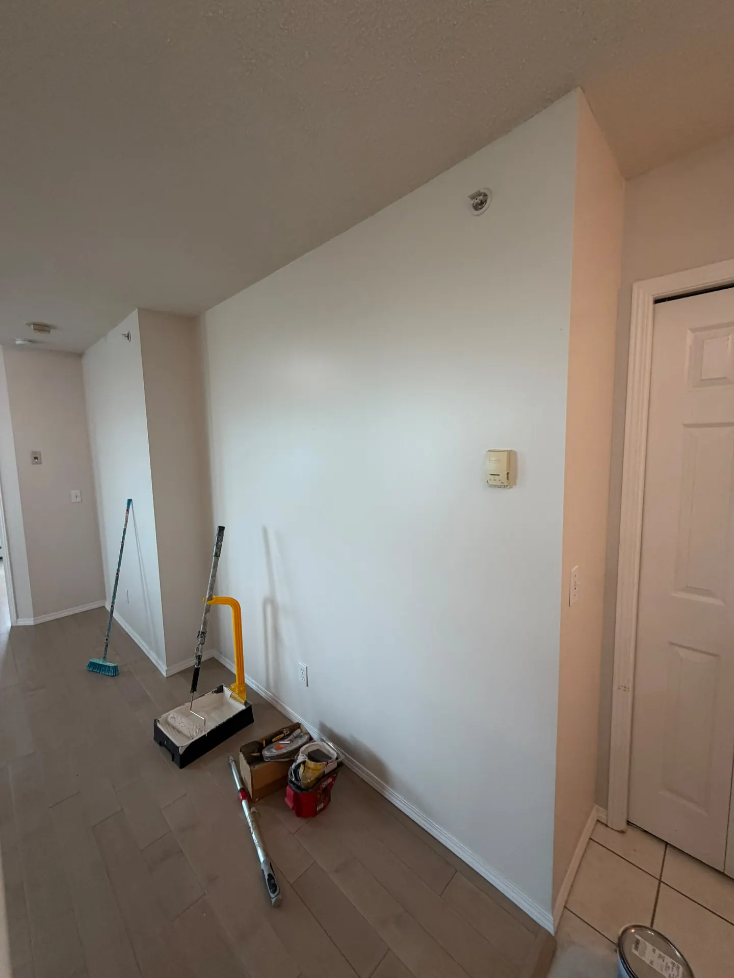 Freshly painted interior walls and trim, interior painting by Westside Mogul in Calgary