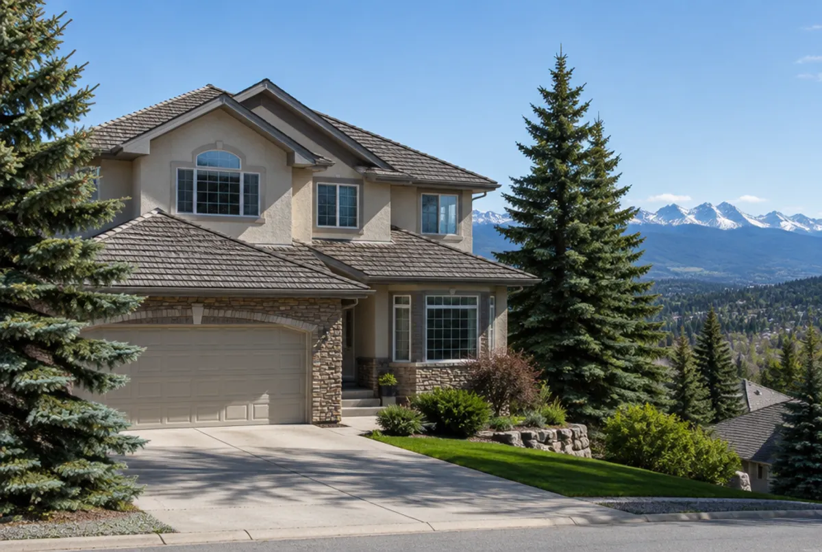 Two-storey homes with front garages in NW Calgary
